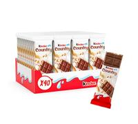 Kinder Country - Barre Céréalière enrobée de Chocolat au Lait avec un Cœur au Lait fondant et des Céréales soufflées - Gourmand et Croustillant - Format à partager - 40 Barres