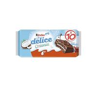 KINDER DELICE - Gâteau Moelleux Fourré Noix de Coco, Coconut, 370g - Lot De 3