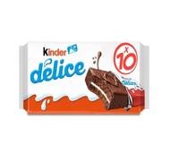 KINDER DELICE - Gâteaux Moelleux au Cacao, Fourrés au Lait Onctueux pour le Goûter (390g) - Le Lot De 4