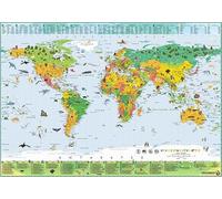 Kinder-Deutschlandkarte: Eine politische Kinder-Deutschlandkarte mit Grafiken