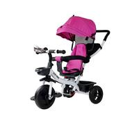Kinder Dreirad Fahrrad Buggy Avec Barre De Poussée UV Toit EVA Roues Rose 6-60M