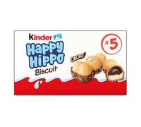 KINDER HAPPY HIPPO - Biscuits Fourrés Cacao, Texture Croquante et Cœur Fondant (5 x 103,5g) - Le Lot De 4