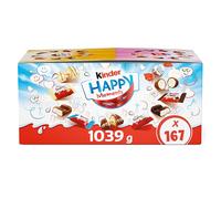 Kinder Happy Moments Mini Mix 1039g - Assortiment de 167 Chocolats Kinder Individuels (5 Variétés) - Coffret Cadeau Pâques, Noël, Anniversaire à Partager