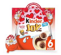 Kinder Joy Lot de 6 œufs de Saint-Valentin avec bouchées de gaufrette au chocolat et jouet surprise à l'intérieur, 20 g