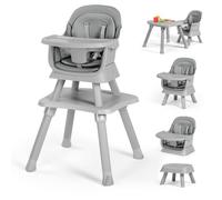 Kinder King Chaise haute pour bébé, housses 8 en 1 pour siège rehausseur de salle à manger, table et chaise pour enfants/table de bloc de construction pour tout-petit/tabouret pour enfants, plateau