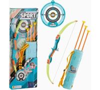 Kinder Kit de Jeu Flèche et Arc 6 Pièces avec 3 Flèches, Tube et Cible, Turquoise