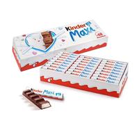 kinder maxi barres chocolat au lait fourrées crème 48 x 21 g (1 kg), snack individuel pour goûter enfants, anniversaire, pâques, fêtes, partage, idée cadeau