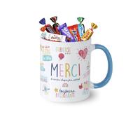 KINDER, MILKA, CÉLÉBRATIONS - Mug Merci et 20 Chocolats | Cadeau pour Remercier les Maîtresses, Atsem & Nounous, Collègues, Soignantes
