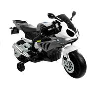 Kinder Motorrad Électrique 12V 2x45W EVA LED BMW Argent Tricycle