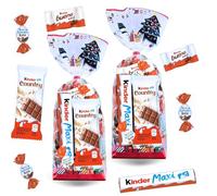 KINDER Noël | 2 Sachets garnis de 40 Chocolats Kinder Schokobons, Mini Bueno, Maxi et Country | Friandises prêtes à Offrir à Noël