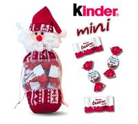 KINDER Noël | Sac Père Noël rouge garni de 30 chocolats Kinder Schokobons et Mini Bueno
