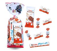 KINDER Noël | Sachet garni d'un Assortiment de 40 Chocolats Kinder Schokobons, Mini Bueno, Maxi et Country | Friandises prêtes à Offrir à Noël ou en Fin d'année