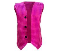 Kinder Pailletten Weste jaune ärmellos V-Ausschnitt Glitzer Weste Jacke Festlich Party Tanzbekleidung Bühnenauftritt Hip Hop Jazz Tango Street Dance Kleidung Tanzkostüm Performance-Kostüm 110 92 2 ans