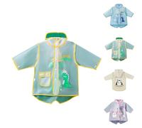 Kinder Regenjacke Outdoor Süße Muster Wasserdicht Regencape mit Kapuze Ärmeln EVA Atmungsaktiv Regenschutz Regenmantel Wiederverwendbar für Wandern Camping Reisen (Vert, L)