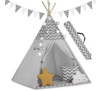 5903890609542 Namiot tipi dla dzieci ze światełkami Nukido - szary Nukido