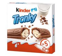KINDER TRONKY - Biscuits Fondants Fourrés Noisette & Cacao, Plaisir Gourmand (x5, 90g) - Le Lot De 4