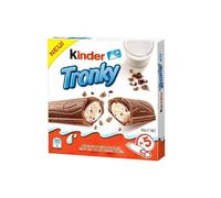 Kinder Tronky Lot de 5 rouleaux de gaufres croustillants 90 g avec garnissage crémeux aux noisettes et chocolat au lait, 5 x 18 g, idéal pour les repas entre les repas et le café