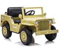Kinderauto Électrique 4x4 SUV Rechargeable USB Bluetooth EVA Kaki