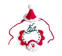 KinderCoring Ensemble de 2 écharpes et Bonnets de Noël pour Chats, En Maille Polyester, pour Les Fêtes de Noël et D'hiver Des Tout-petits, Rouge
