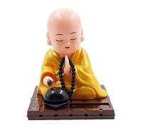KinderCoring Figurine de, Jouet Dansant Le Soleil, Poupée à Tête Oscillante, Statuette de Moine Bouddhiste, Décoration de Voiture, Jouet à Tête, JAUNE, je