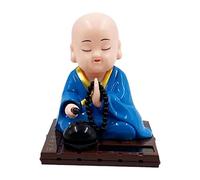 KinderCoring Figurine de, Jouet Dansant Le Soleil, Poupée à Tête Oscillante, Statuette de Moine Bouddhiste, Décoration de Voiture, Jouet à Tête, Bleu, je
