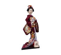 KinderCoring Poupée Geisha Japonaise de 30 Cm, Figurine Kabuki Asiatique, Centre de Table, Statue Traditionnelle pour Un Anniversaire, Un Magasin Ou Un Bureau, Rouge foncé