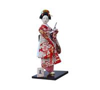 KinderCoring Poupée Geisha Japonaise de 30 Cm, Figurine Kabuki Asiatique, Centre de Table, Statue Traditionnelle pour Un Anniversaire, Un Magasin Ou Un Bureau, Rouge