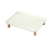 KinderCoring Support surélevé pour Gamelle de Chat, étagère en Bois PP Compatible avec Un Bol d'eau, Structure Robuste pour Le Salon et Idée Cadeau, Milk White L