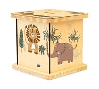 KinderCoring Tirelire en Bois, Boîte à Monnaie, Coffret à Pièces, Boîte en Bois Artisanale pour Adultes et Enfants, Bureau, Fêtes, Cadeau, Doubler
