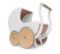 Kinderfeets Carrozzina per Bambole in Legno - Bianca