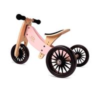 Kinderfeets Tiny Tot Plus Rose - Tricycle et Draisienne 2 en 1 en Bois - A partir de 1,5 an