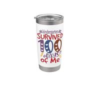 Kindergarten Grade Survived 100 Days Of Me Back To School Gobelet isotherme en acier inoxydable double paroi