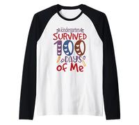 Kindergarten Grade Survived 100 Days of Me Back to School Manche Raglan
