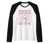 Kindergarten Grade Survived 100 Days of Me Back to School Manche Raglan