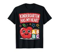 Kindergarten Has My Heart Teacher Classroom Love Apple ABC T-Shirt