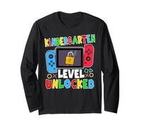 Kindergarten Level Unlocked Gamer Back to School Boy Manche Longue