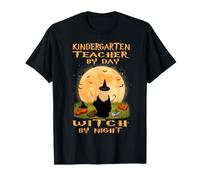 Kindergarten Teacher by Day Witch by Night Halloween Costume T-Shirt