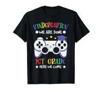 Kindergarten We Done 1st Grade Here We Come Back to School T-Shirt Graphique avec Valeur