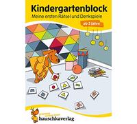 Kindergartenblock - Meine ersten Rätsel und Denkspiele ab 3 Jahre, A5-Block: Kunterbunte Übungen für Vorschule und Kindergarten - Fehler finden, malen, Logisches Denken und Konzentration fördern