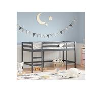 Vidaxl Lit Mezzanine Enfants Échelle 90x200 Cm Bois Pin Massif Marron