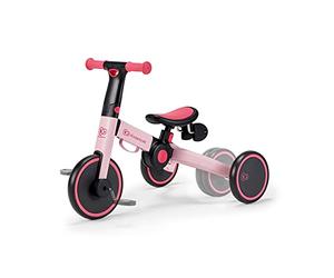 Kinderkraft 4TRIKE Tricycle 3en1, Tricycle Pliable, Vélo sans Pédales, Vélo Bébé, Mini Draisienne, Trotteur, Selle réglable, Trois Roues, De 12 Mois à Environ 5 Ans, 25kg, Rose