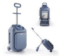 Kinderkraft Cabby Valise Enfant 2 en 1, Bagage Cabine, Roues LED, Bleu
