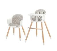 Kinderkraft Chaise haute bébé SIENNA – 2 en 1, plateau amovible – Gris