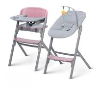 Kinderkraft Chaise haute LIVY + Transat CALMEE, pour toute Famille jusqu’à 110 kg, Réglage, l’ergonomie, Rose