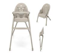 Kinderkraft DINNLY Chaise Haute Bébé, Fauteuil Enfant, Chaise Enfant, Puericulture Bébé, Évolutive, Réglable, Avec Plateau, Solide, Design Universel, Facile à Plier, 20kg, Beige