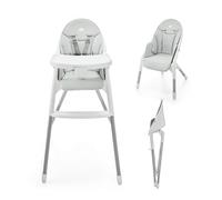 Kinderkraft DINNLY Chaise Haute Évolutive, Pliable, 20 kg, Gris Clair