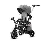 Kinderkraft EASYTWIST Tricycle pour Enfant avec Accessoires, fenêtre de Toit, Sangles de sécurité, Rotation à 360 °, Roue Libre, Barre de poussée, Convient aux Enfants de 9 Mois à 5 Ans, Gris 1 Unité