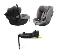 KINDERKRAFT ENDURA SAFE MODULAR SYSTEM, 3en1, pour enfants et nourrissons, Siège auto, Base pivotante (90°), Ultra léger (3,2 kg), SYSTÈME DE PROTECTION LATÉRALE+ (SPS+), Gris