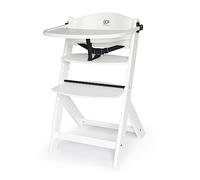 Kinderkraft ENOCK Chaise Haute Bébé, 3 en 1, en Bois Naturel, Chaise d'alimentation, Évolutive, Réglable, Puericulture, Avec Plateau, Très Solide, Avec Accessoires, Tout blanc