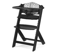 Kinderkraft ENOCK Chaise Haute Bébé 3en1, Bois Naturel, Évolutive, Noir